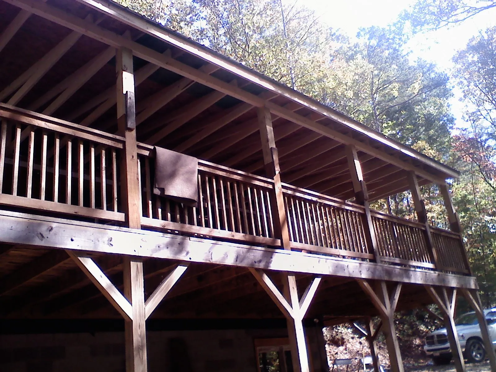 Timber framing under a new elevated porch and deck — Roof Leak Repair in Glade Spring by Roofing Brothers